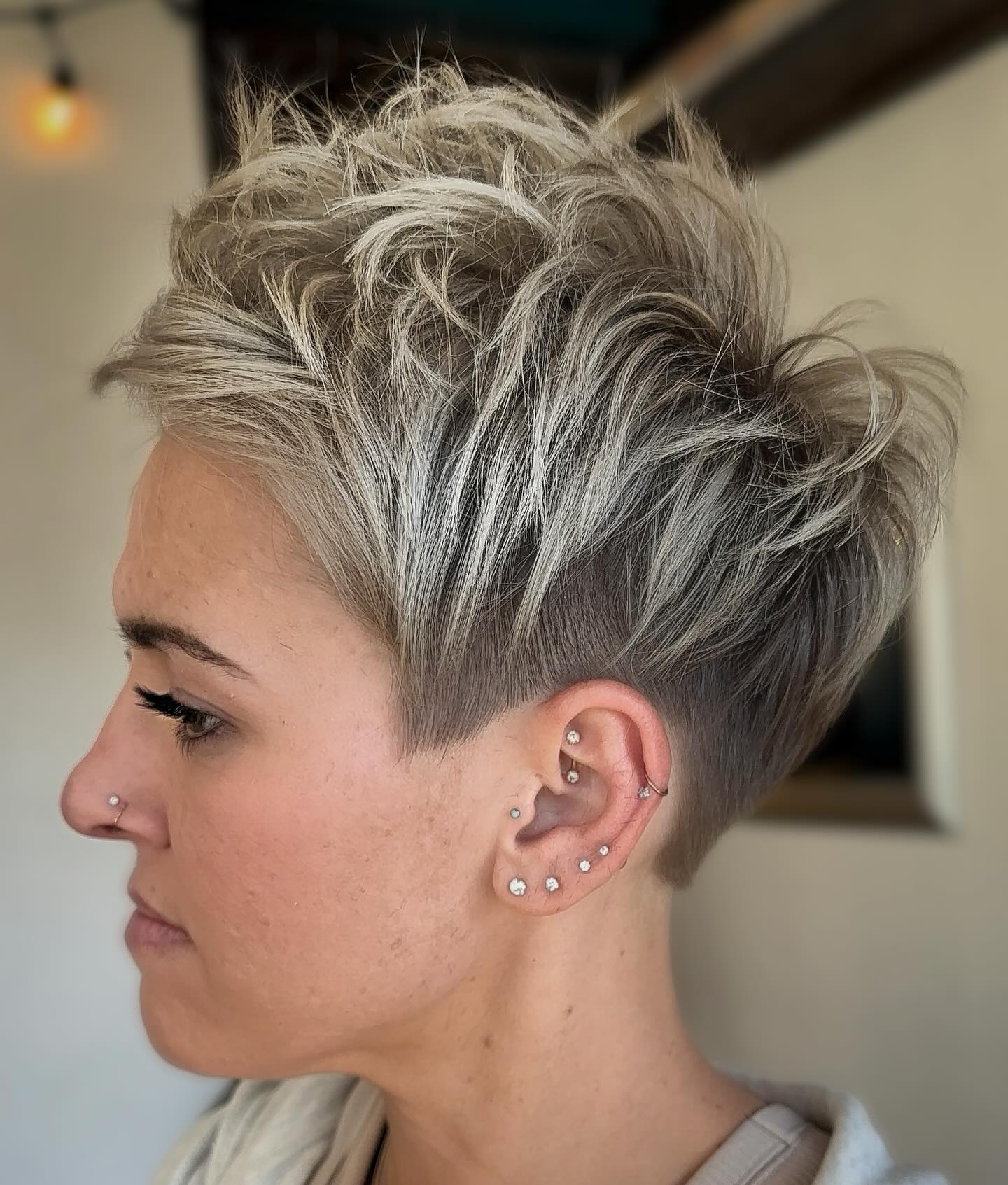 Teased Undercut Pixie for Fine Hair