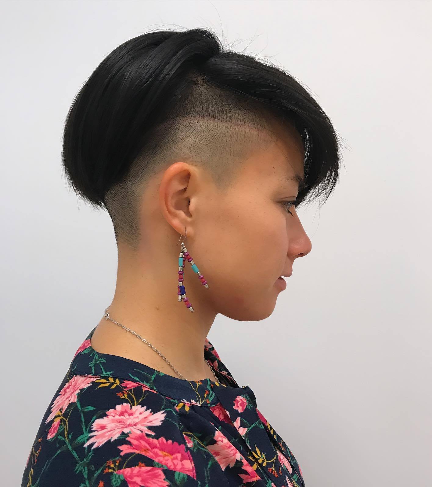 Black Straight Polished Undercut Bixie