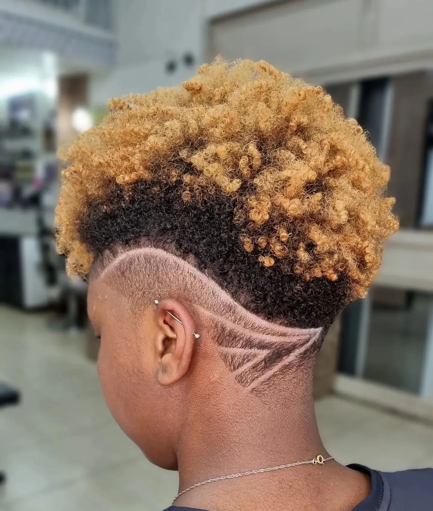 African American Black-and-Blonde Undercut Pixie