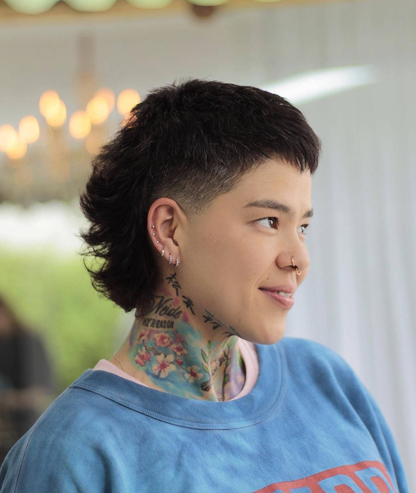 Asian Undercut Mullet with Elongated Back