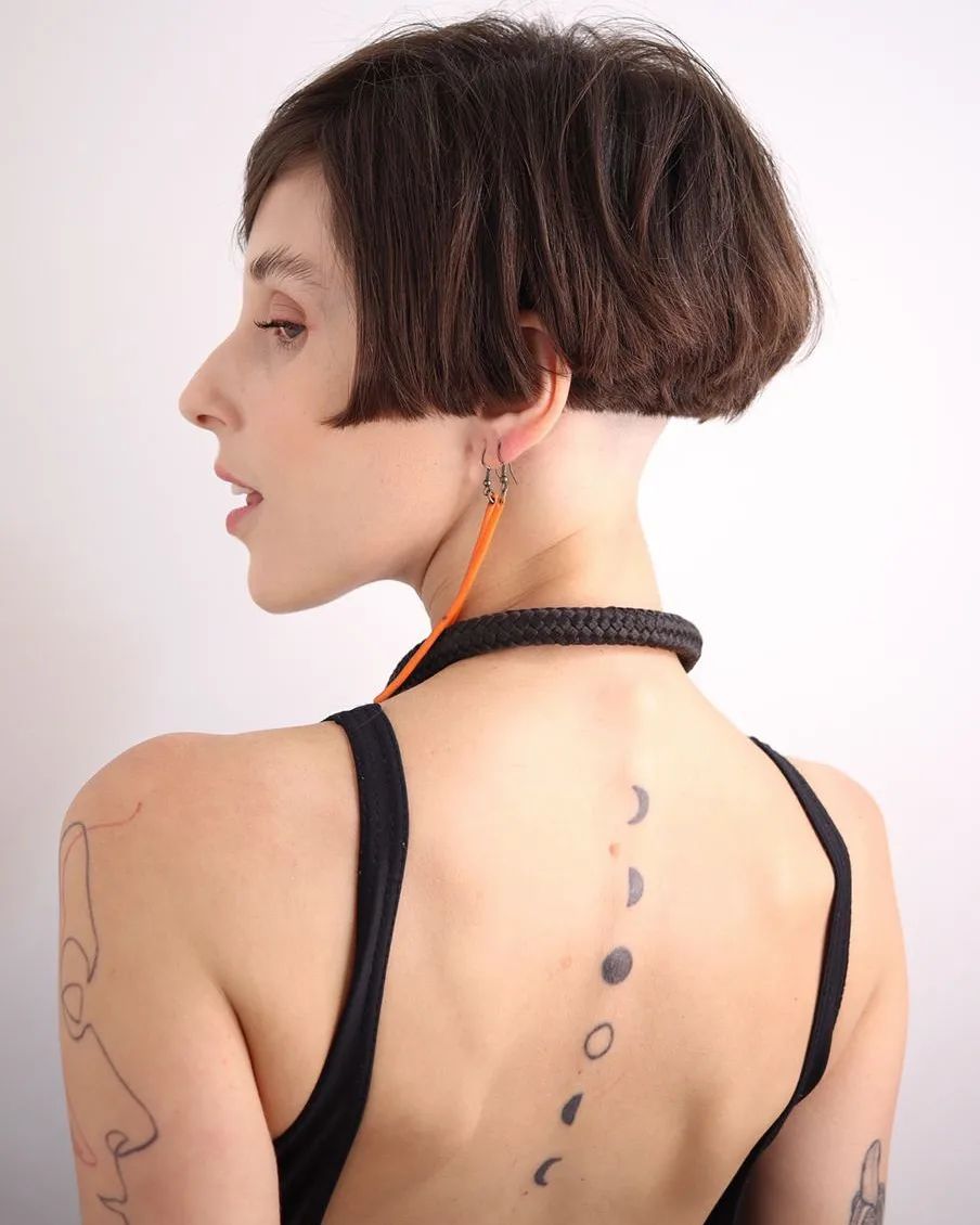 Funky Blunt Bixie with Nape Undercut